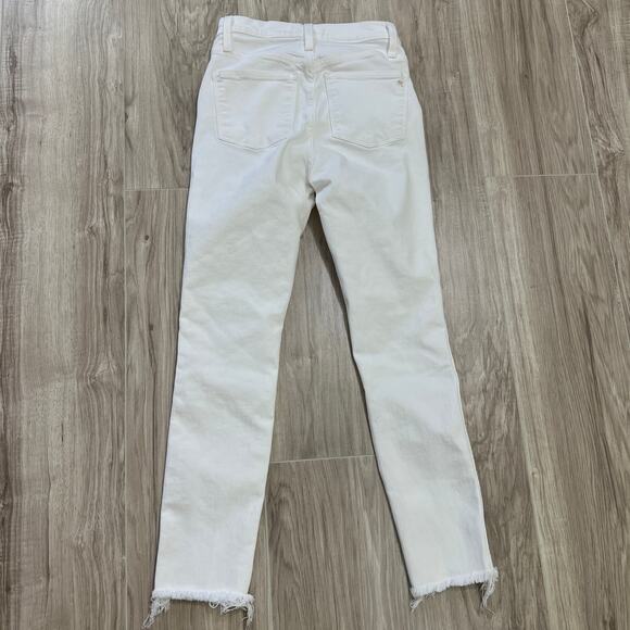 MADEWELL 10" High Rise Skinny Crop White Button-Fly Frayed Hem Jeans Size 24 - Picture 2 of 11